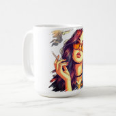 Mug Retro Girl avec lunettes de soleil (Devant gauche)