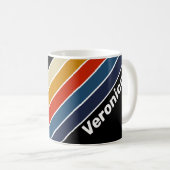 Mug Rétro Glace Rayé Arc-en-ciel avec Nom (Devant droit)