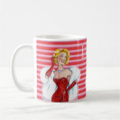 Mug Retro Glamour et Rayures Rouges Motivation (Gauche)