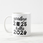Mug Retro Goodbye 2025 Hello 2026 Happy New Year Party (Gauche)