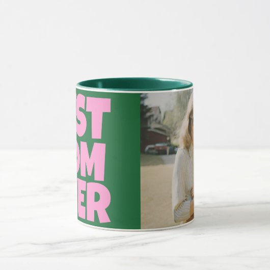 Mug Retro Green Pink Mothers Day Photo (Centre)