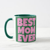 Mug Retro Green Pink Mothers Day Photo (Gauche)