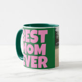 Mug Retro Green Pink Mothers Day Photo (Devant gauche)