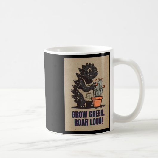 Mug Rétro Greenzilla – Autocollant de jardinage Godzil (Droite)