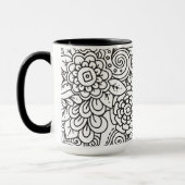 Mug Rétro griffonnage floral (Gauche)