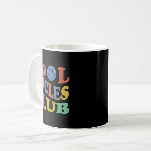 Mug Retro Groovy Cool Uncles Club Smile Face Funny New (Devant gauche)