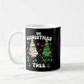 Mug Retro Groovy Oh Christmas Tree Cake Pajamas Xmas K (Gauche)