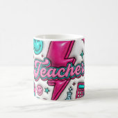 Mug Rétro Groovy Professeur Rose et Turquoise 330m (Centre)