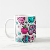 Mug Rétro Groovy Professeur Rose et Turquoise 330m (Gauche)
