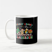 Mug Retro Groovy Teacher Christmas Rockin' Around The (Gauche)