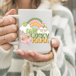 Mug Rétro Groovy Une Maman Chanceuse St. Patrick
