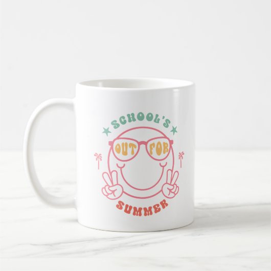 Mug Retro Grunge "School's Out" Design d'été (Gauche)