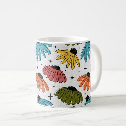 Mug Retro Halftone Coneflowers (Devant droit)