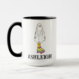 Mug Retro Halloween Mignon Summerween Fantôme Nom Pers