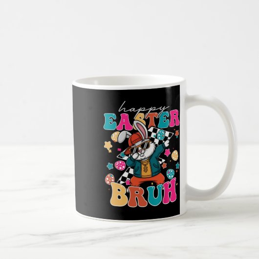 Mug Retro Happy Pâques Bruh mignonette lapin Dabbing (Droite)