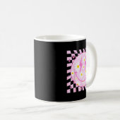 Mug Retro Happy Smile Face Checkered Pattern Nk Daisy  (Devant droit)