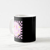 Mug Retro Happy Smile Face Checkered Pattern Nk Daisy  (Devant gauche)