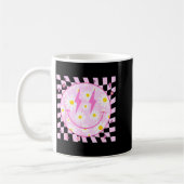 Mug Retro Happy Smile Face Checkered Pattern Nk Daisy  (Gauche)