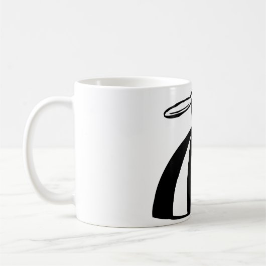 Mug Retro hélice Beanie Whimsical noir et blanc (Gauche)