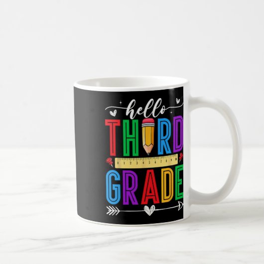 Mug Retro Hello 3e année Premier jour d'école Garçons (Droite)
