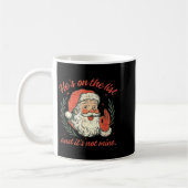 Mug Retro He's On The List And It's Not Mine Christmas (Gauche)