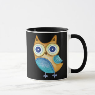 Mug Rétro hibou d'art populaire