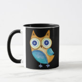Mug Rétro hibou d'art populaire (Gauche)