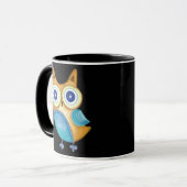 Mug Rétro hibou d'art populaire (Devant gauche)