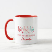 Mug Retro Ho Ho Ho Merry Christmas Custom Name (Gauche)