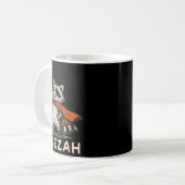 Mug Retro Huzzah Raccoon Knight Funny Sword Meme Quote (Devant gauche)