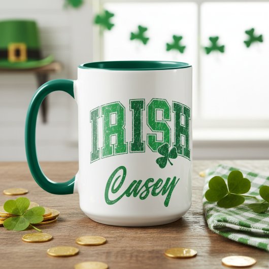 Mug Retro Irish Pride Monogram Saint Patrick's Day