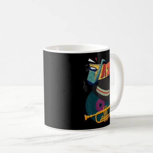 Mug Retro Jazz Trumpets Funny Player Music Festival Ne (Devant droit)