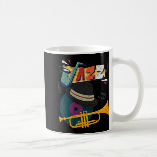 Mug Retro Jazz Trumpets Funny Player Music Festival Ne (Droite)