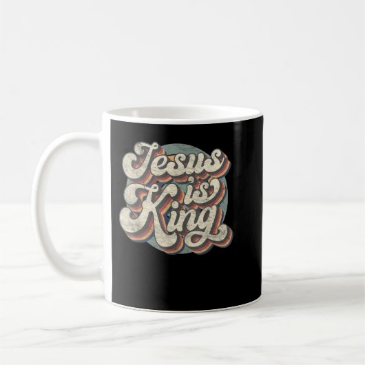 Mug Retro Jésus Est Le Roi Bible Chrétienne Hommes Rel (Gauche)