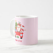 Mug Retro Jingle And Mingle Noël Père Noël Rouge (Devant gauche)