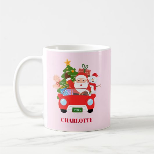 Mug Retro Jingle And Mingle Noël Père Noël Rouge (Gauche)