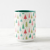 Mug Retro Joyeux arbres de Noël Fun Motif de vacances (Centre)