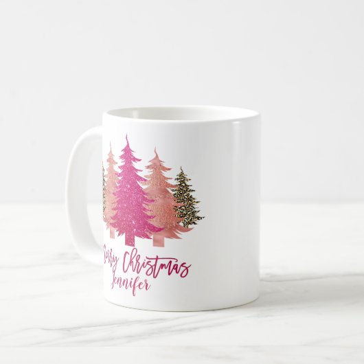 Mug Retro Joyeux Noël Personnalisé (Devant gauche)