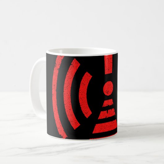 Mug Retro Keep Back Energy Warning Symbol (Devant gauche)