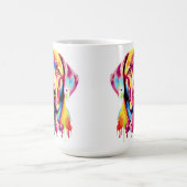 Mug Retro Labrador Retriever Pop Art Chien coloré (Centre)