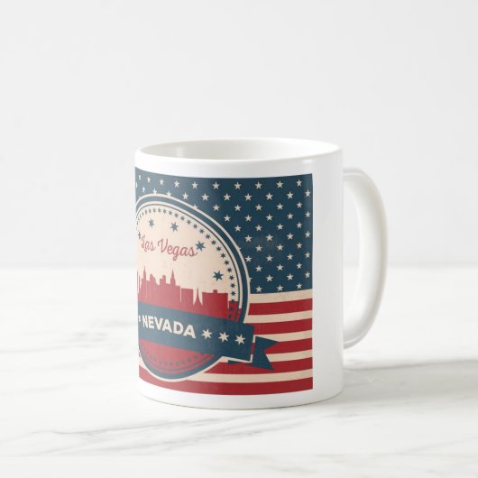 Mug Retro Las Vegas Skyline (Devant droit)