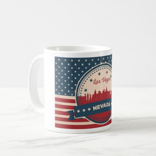 Mug Retro Las Vegas Skyline (Devant gauche)