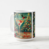 Mug Retro les années 50 Merry Bright Christmas Cocktai (Devant gauche)