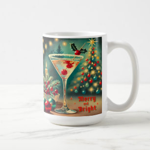 Mug Retro les années 50 Merry Bright Christmas Cocktai