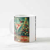 Mug Retro les années 50 Merry Bright Christmas Cocktai (Devant gauche)