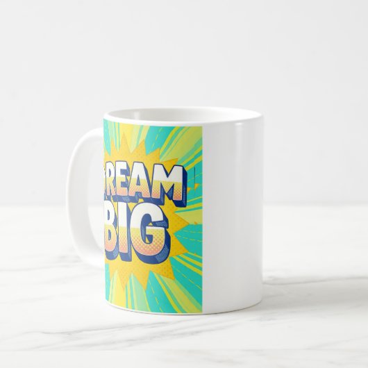 Mug Retro lettering dream big text (Devant gauche)
