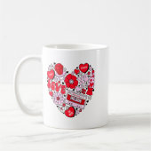 Mug Retro Love Valentines Day Xoxo Conversation Hearts (Gauche)