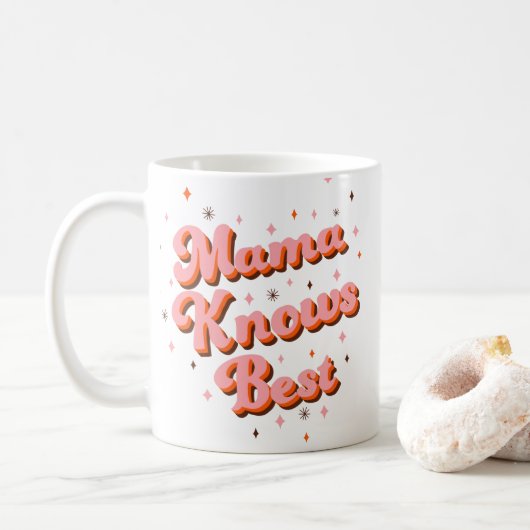 Mug Retro Mama connaît le meilleur rose Brown les anné (Avec donut)