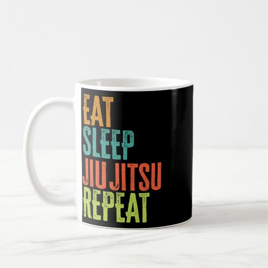 Mug Retro Manger Sleep Jiu Jitsu Répéter Martial Art S (Gauche)