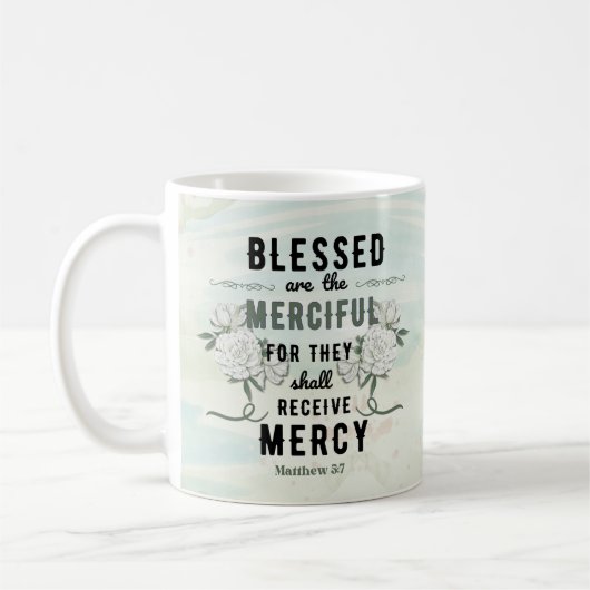 Mug Rétro Matthieu 5:7 Verset biblique (Gauche)